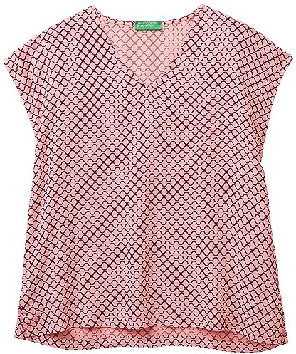 United Colors of Benetton Femme Blouse 53uedq05m Chemise, Rose À Rayures 67t, XS