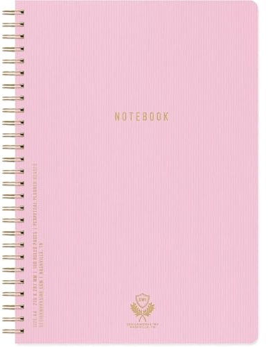DesignWorks Ink Textured Twin Wire Notebook, Lilac, 8.25 x 11.625 in