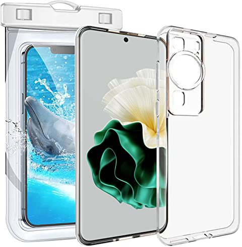 KUSINHOKA Cover per Huawei P60/P60 PRO + Custodia Impermeabile Smartphone Borsa con Cordino, Morbido Silicone [Antiurto] Custodia, Leggero [Anti-Graffio] TPU Protettiva Custodia, Trasparente