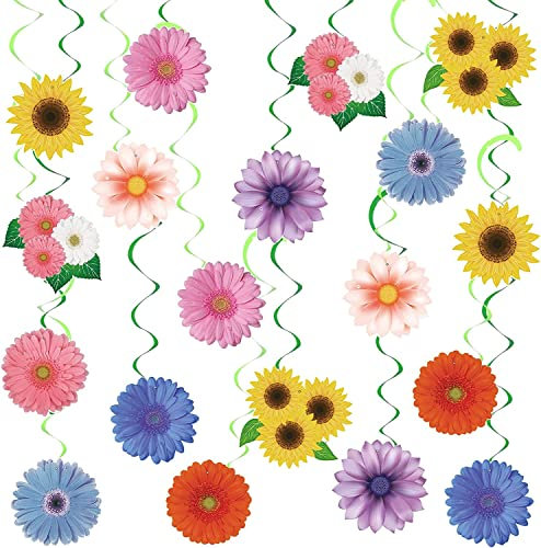 40 Stück Sonnenblumen Hängende Wirbel Frühling Sommer Gänseblümchen Hängender Strudel Dekorationen Daisy Blume Party Kindergeburtstag für Mädchen Damen Geburtstag Hochzeit BabyShower Garten Themen