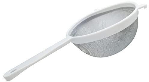 D’Emilia – Colador de Plástico para Cocina con Malla de Acero Inoxidable, Colador de Malla Fina para Escurrir Verduras, Pasta, Arroz (18 cm)