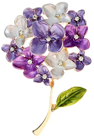 VOIV Emaille Hortensien Blumenbrosche Frauen Pflanzennadel Frühling Design Schmuck