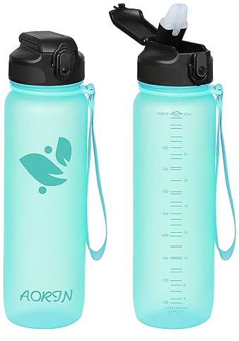 AORIN Trinkflasche mit Strohhalm, 750ml Trinkflasche Kinder BPA Frei, Tritan Auslaufsicher Wasserflasche, Geeignet für Sport, Fitness, Laufen, Yoga, Fahrrad, Outdoor