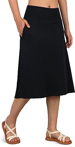 Jupes de bain pour femme avec leggings de 66 cm, longueur midi modeste, bas à jupe longue, maillot de bain avec poches zippées