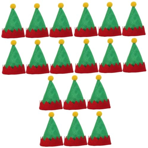 Gadpiparty 18 Pcs Candy Hat Lollipop Hats Decors Cute Top Xmas Wine Bottle Cover Santa Lollipop Cover Christmas Tree Topper Small Mini Bulk Accessories