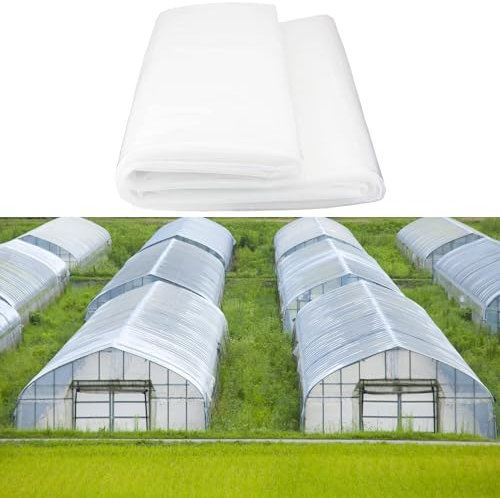 Telo in plastica per serre di alta qualità, 8 m, resistente, per protezione UV, copertura in tunnel e cura delle piante da giardino, bianco, durevole e resistente