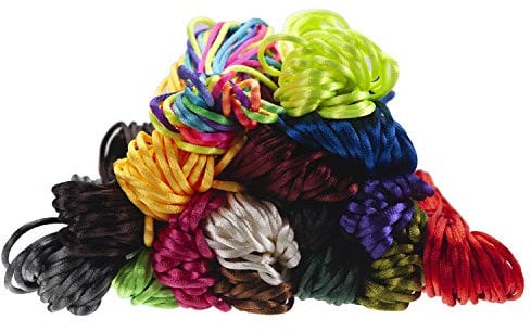 2.5mm Nylon Rattail Satin Cord Silk String Kumihimo Cord, 16 Bundles 175 Yards Chinese Knotting Cord Nylon Trim Cord for Crafts, Jewelry Making, Macrame, Braided Bracelet, Beading Necklace and Sewing