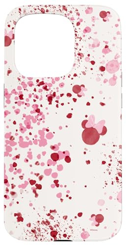 Disney Minnie Maus Kopf Ohren Rosa Abstraktes Spritzmuster Hülle für iPhone 15 Pro