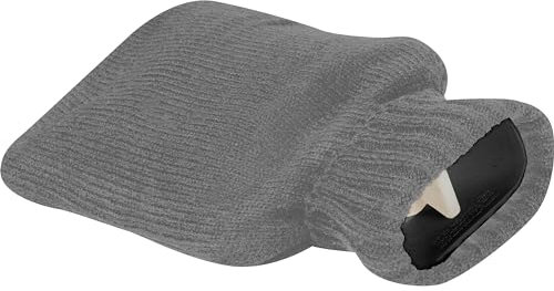 Wärmflasche mit Strickummantelung / Farbe: grau