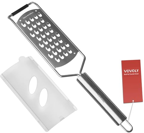Professional Zester Grater Extra Coarse for Potato, Zucchini, Carrot, Apple, Cabbage and Cheese, Kitchen Grater with Razor-Sharp Stainless Steel Blade (Extra Coarse)