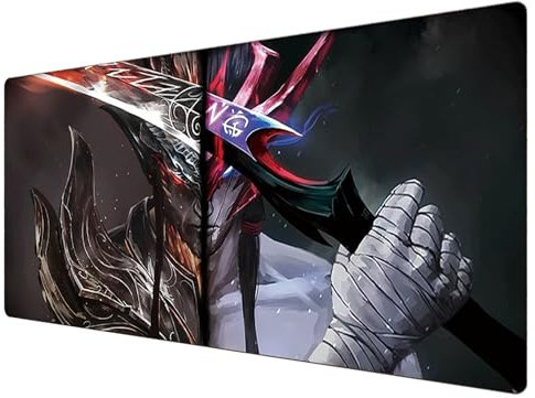 League of Legends Tapis de souris | Tapis de souris de jeu bleu |XXL tapis de souris 900 x 400 cm | Grand tapis de bureau | Imperméable - Antidérapant | The Unforgotten Yone