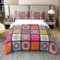 Loussiesd Frauen Boho Mandala Bettbezug einstellen Böhmischen Stil Bettwäsche einstellen Bettwäsche Set 220x240cm 100% Baumwolle für Kinder Buntes Gitter Plaid Dekor Betten einstellen Hippie Mandala
