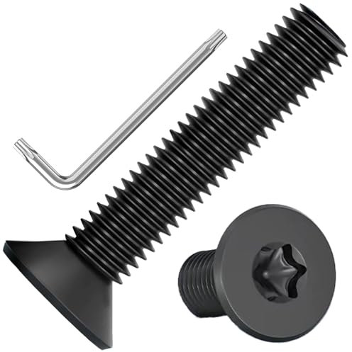 ORTAVA 20 Stück M6 x 40 Senkkopfschrauben Torx, Schrauben Schwarz Senkkopf, Edelstahl A2 V2A, Schwarzes Oxid, Maschinenschrauben mit Torx Schlüssel, für Maschinenausrüstung und Wohnmöbel