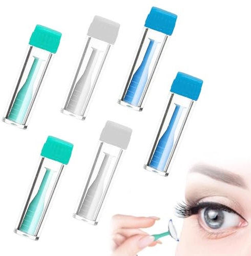 Kontaktlinsen Sauger Weiche Linsen,Kontaktlinsen Einsetzhilfe 6 Stück,Kontaktlinsen Entferner,Einfacher Silikon-Kontaktlinsen-Saugnapf Für Weiche Harte Linsen (Weiß,Grün,Nlau)
