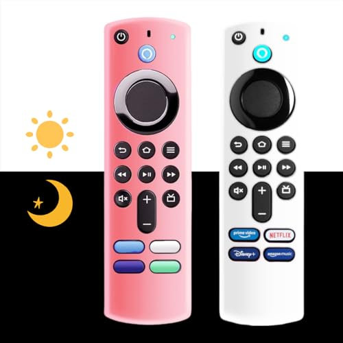 [2 Pack] Remote Cover Compatible with 3rd Gen Voice Remote, Anti Slip Silicone Protective Case Cover with Lanyard