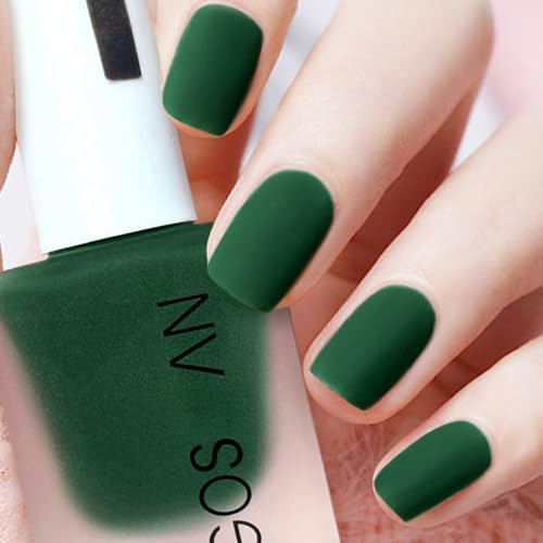 Matte Green Nail Polish, Dark Green Nail Polish, Matte Emerald Green Gel Nail Polish, Quick Drying, Velvety Nail Polish, Cruelty Free, Nail Polish with