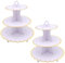 FORYNXHWIN 2 Pack 3-Tier Cardboard Cupcake Stand, Cake Stands for Afternoon Tea, Round Cupcake & Dessert Display Tower for Birthday, Wedding, Mother's Day, Baby Shower (White)