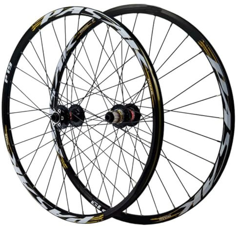 GEIRONV 26 Zoll 27,5/29 Zoll Mountainbike-Laufrad, Steckachse 100 MM/110 MM 32 Löcher Scheibenbremse Vorne 2 Hinten 4 Lager Doppelwandige Leichtmetallfelgen 7–12 Gänge(15 * 110/12 * 148mm,26inch)