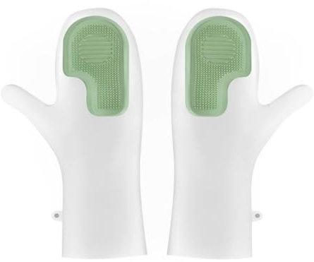 TEOZBLU Gants de Vaisselle, Gants de Nettoyage Ménagers Réutilisables, Gants de Nettoyage Magiques en Silicone, Gants de Vaisselle avec épurateur de Lavage