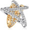 MSPOVOF Funkelnder Crossover Star Charm 925 Sterling Silber 5A Zirkonia Anhänger für Armband Halsketten Schmuck Geschenk für Damen Frauen