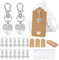 PH PandaHall 24 Set Portachiavi Albero Della Vita Bomboniere Sacchetti Albero della Vita Bomboniere Matrimonio Sacchetti Regalo Organza Portachiavi Cuore con Etichette Vuote per Nascita Compleanni