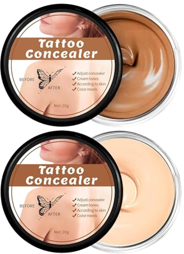 Tattoo Concealer, Tattoo Entferner, Tattoos Cover up Makeup, Körper-Concealer Wasserfest, Body Concealer, Wasserfest Make-up Concealer-Tattoo-Set, Körper Make-up-Lotion, 20g+20g