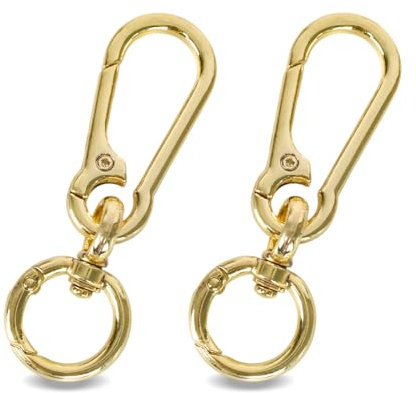 2Pcs Portachiavi con Moschettone,Piccolo Moschettones Portachiavi,Metallo Moschettones Piccolo,Moschettone in Lega Zinco per Uomo e Donna (7.7 x 2.4 cm)
