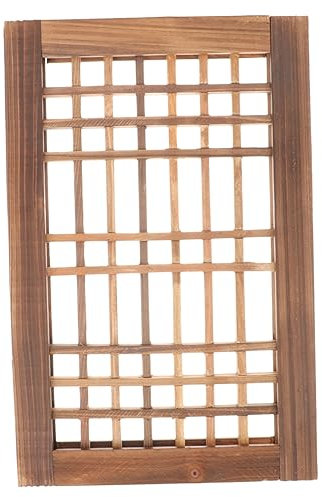 MAGICLULU Ventana De Madera Retro Colgante Marcos De Ventana Decorativos Cabina País Falso Decoración Rústico Moderno Enrejado Casa De Campo Light Brown