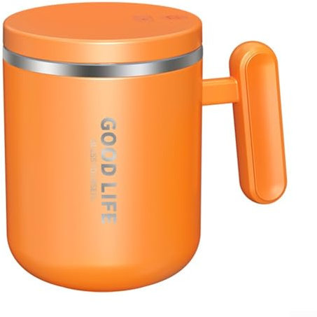 Vaso agitador automático de acero inoxidable 304 para un vaso elegante y funcional (naranja)