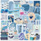 50 Stücke Bookish Sticker,Blaues Serie Book Sticker,Keine Duplizierung,Wasserfeste Graffiti Aufkleber für Koffer,TagebüCher,MotorräDer,Skateboards,Autos,Mobiltelefone,Computer Usw