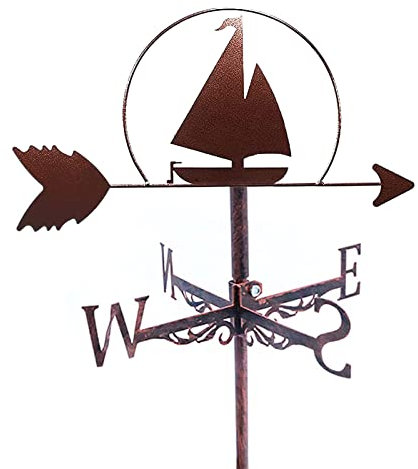 KJSHXYG Girouette voilier girouette métal indicateur de Direction du Vent extérieur voilier girouette pour Ferme Jardin Cour décoration
