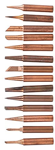 Fdit 14PCs of Copper Electro-White Head, Convenient Soldering Cabin Tip with Several Tip Models, for Different Market Soldering Stations