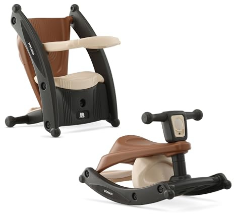 Deryan Tobi 2-in-1 Baby-Schaukelstuhl – Umwandelbar zur Sitzgelegenheit – Abnehmbares Polster – Braun/Cream
