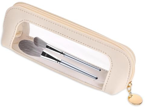 JOOTUEPO Trasparente Borsa Piccola per Trucco, Custodia da Viaggio in PU per Pennelli, Porta Cosmetici Impermeabile con Cerniera, organizer per cosmetici per donne e ragazze, viaggio all'aperto