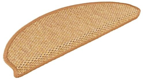 QJBSAVVA Set di 30 tappetini autoadesivi per gradini, 65 x 21 cm, effetto sisal, 5,3 mm, 640 g/m², lavabili e antiscivolo, per scale a chiocciola