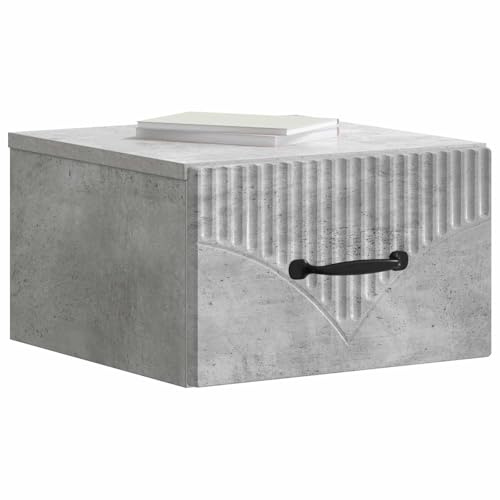 vidaXL Wandmontierter Nachttisch 2 pcs Betongrau 34,5 x 33 x 20 cm, Schlafzimmermöbel, rechteckiger Nachttisch, praktischer Stauraum, platzsparender Tisch, idealer Organizer