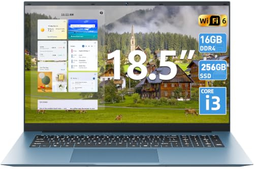 MELIUNA 18,5 Zoll Full HD IPS Laptop 16GB RAM 256 GB SSD Core i3 | AI-Produktivität | WiFi 6 | Bluetooth 5.2 USB-C Multifunktionsanschluss | Ideal für Homeoffice, Studium und Business