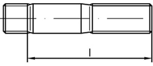 DIN 938 Stiftschraube M12x30 Edelstahl A2 blank 25 Stk