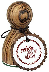 orig. Stemplino® Maxistempel Stempel L - SCHÖN, DASS DU DA BIST ! - hochwertiger Holzstempel Motivstempel Holz Danke Dankesstempel