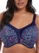 ELOMI Damen BHS Sport-BH, Undurchsichtige, Marineblau, Geo, 38J