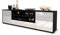Stil.Zeit TV Schrank Lowboard Armida, Korpus anthrazit matt, Front Hochglanz-Design Weiß (180x49x35cm), mit Push-to-Open Technik & Leichtlaufschienen