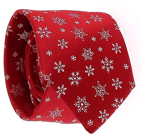 SHIPITNOW Weihnachten Krawatte Jacquard - Schneeflocke Krawatte - Heiligabend Krawatte