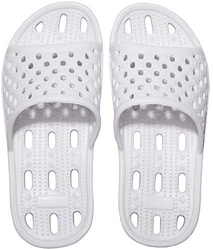 Ranberone Chaussons de Bain Femmes Antidérapant Sandales de Douche Claquettes de Plage et Piscine Blanc 41 EU