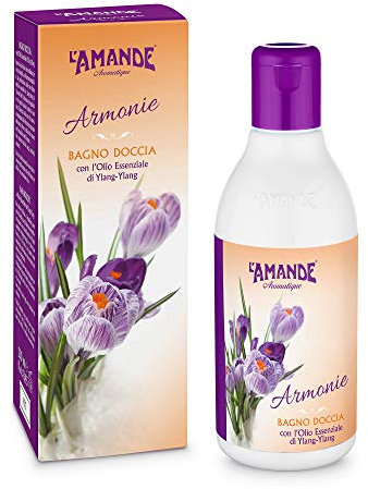 L'AMANDE - Bagnoschiuma Donna dai Sentori Fioriti e Agrumati, Docciaschiuma Gel Detergente e Idratante Corpo, Bagno Schiuma Delicato e Naturale ad Azione Energizzante ed Emolliente - Armonie, 250 ml