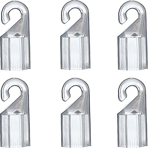 Clear Plastic Shepherds Hook Wand Tip Connector - 6pcs Sleeve Cap for Hexagon 9/32 (7mm) Diameter Blind Tilt Wand in Mini and Wood Winds