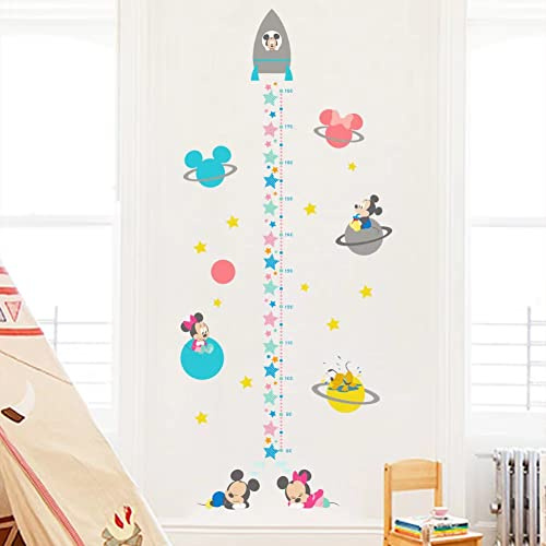 Messen Wall Sticker,Kinder Zimmer Cartoon Mickey Mouse Sea Boat Höhe Messen Wandaufkleber Für Kinderzimmer Wohnkultur Pvc Wachstumstabelle Wandtattoos Diy Wandbild Kunst