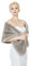 BEAUTELICATE Châle Étole en Fausse Fourrure Écharpe Boléro De Femme Mariage Hiver sur Robe de Soirée Mariée Cérémonie Fête Demoiselle d'honneur (Taille Unique, Blanc & Kaki)