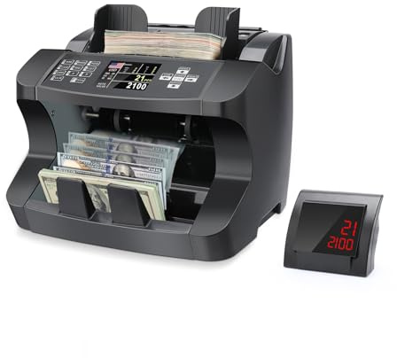 Cashtek N10 Money Counter Machine Mixed Denomination, Bill Value Counting for US Dollar with UV/MG/IR Counterfeit Detection, Small Business Commercial use