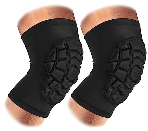 Ginocchiere a compressione, per tutti gli sport, dispositivi di protezione per wrestling, taglie per ragazzi e adulti, 1 paio di ginocchiere (a maniche corte, colore nero, L _2 pezzi)