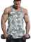 Lehmanlin Herren Sport Stringer Tank top,Bodybuilding Workout Tank Tops für das Fitnessstudio,Tägliches Training lässige T-Shirts Quick Dry(Weiß,L)